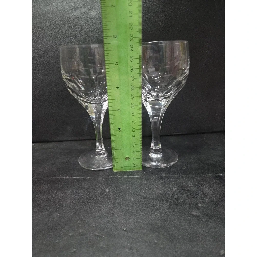 Atlantis Evora Panel Cut Crystal Glasses, Set of‎ 2, Water Glasses, Wine Glasses
